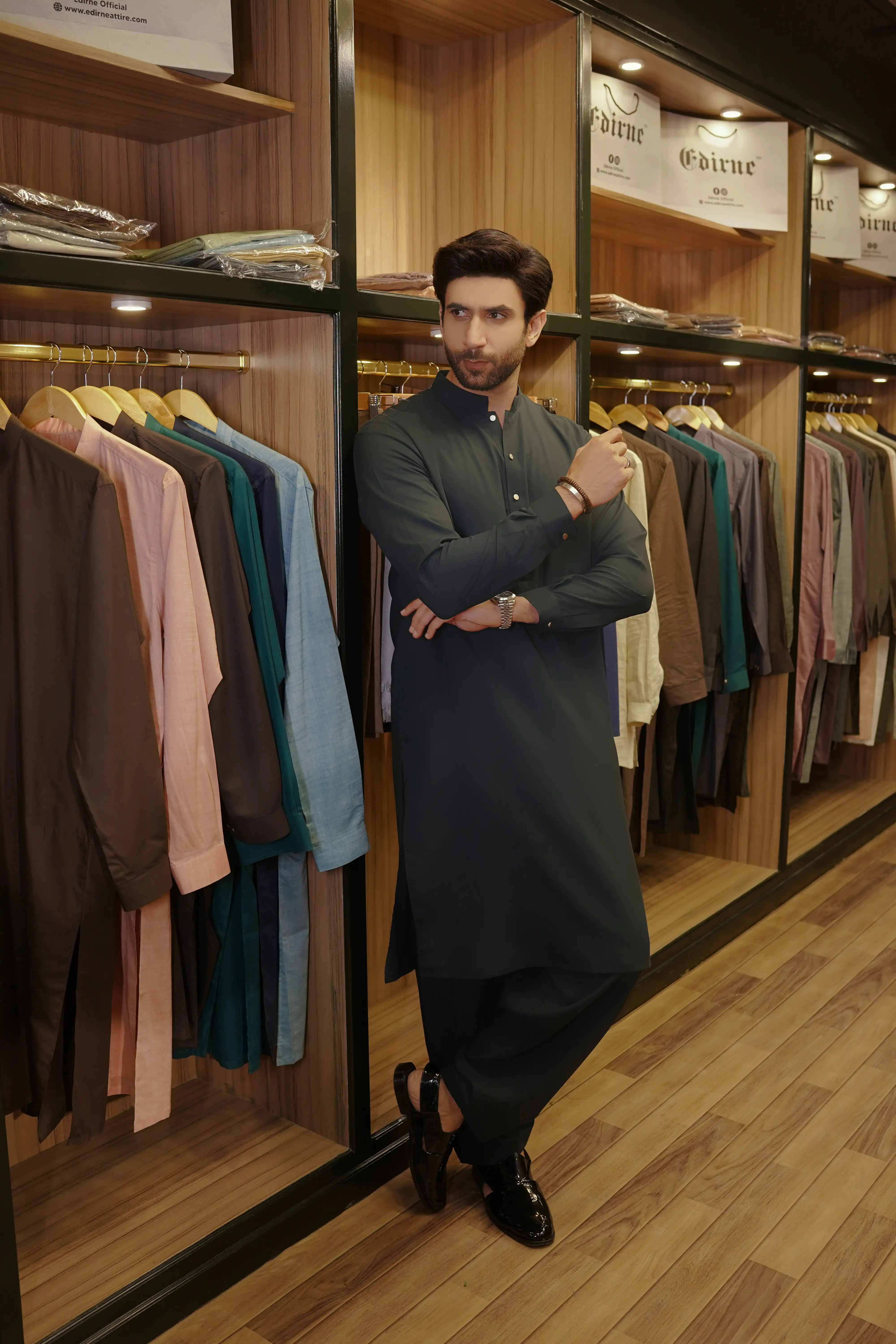 MIDNIGHT GREEN KAMEEZ SHALWAR