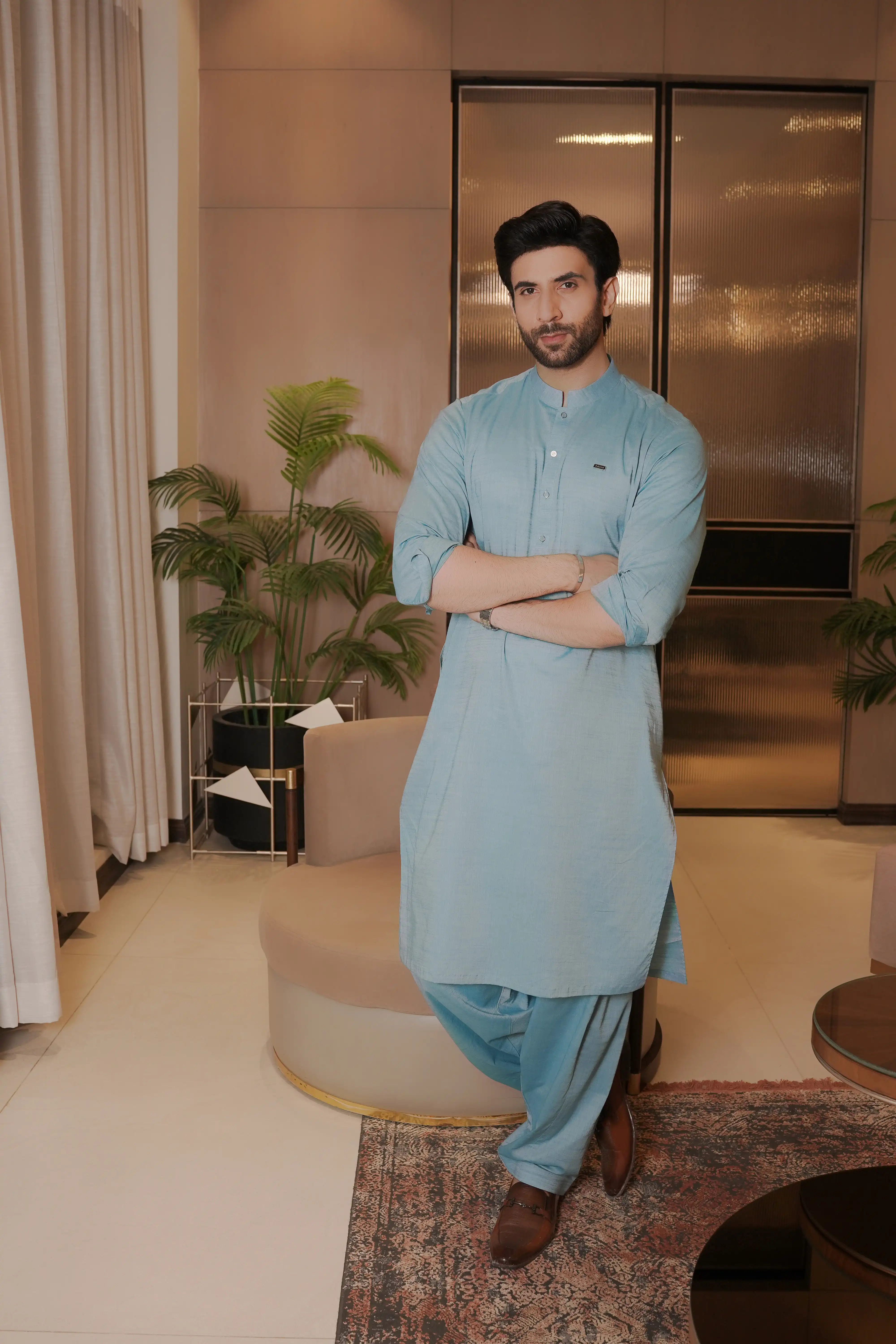 DESERT BLUE KAMEEZ SHALWAR