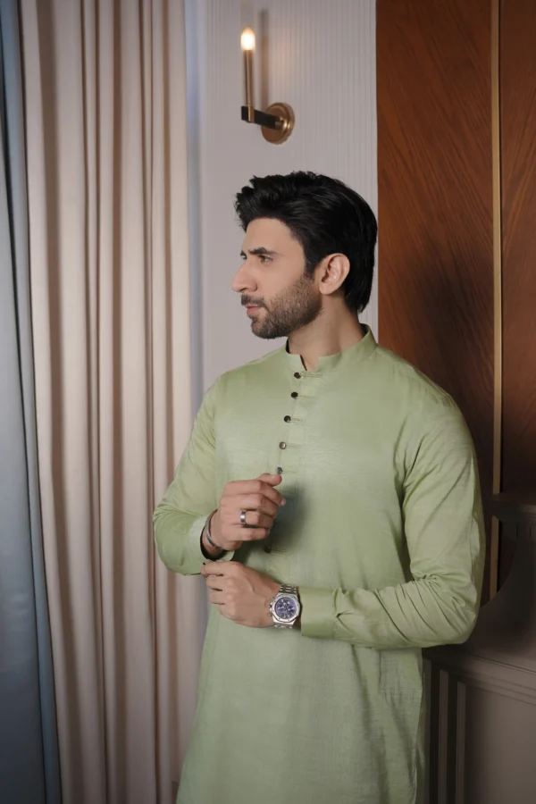 Pista Green Kameez Shalwar
