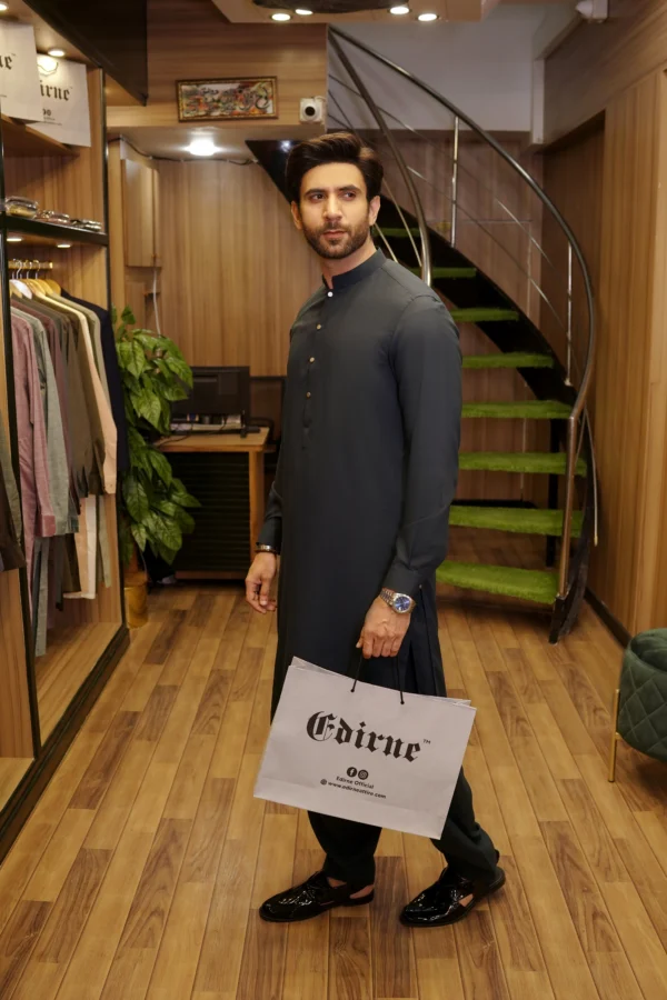 Dark Green Kameez Shalwar