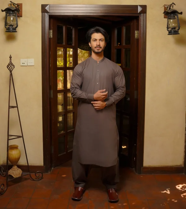 Brown Kameez Shalwar For Men