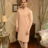 BEIGE TEXTURED KURTA PAJAMA 6 Beige Kurta Pajama