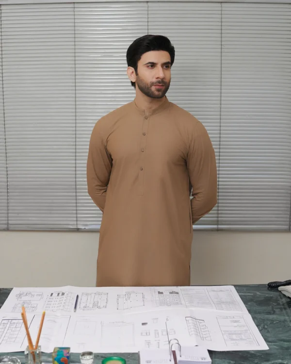Brown Kameez Shalwar For Men