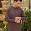 TWO-TONE RAISIN KAMEEZ SHALWAR 6 Purple Kameez Shalwar For Men