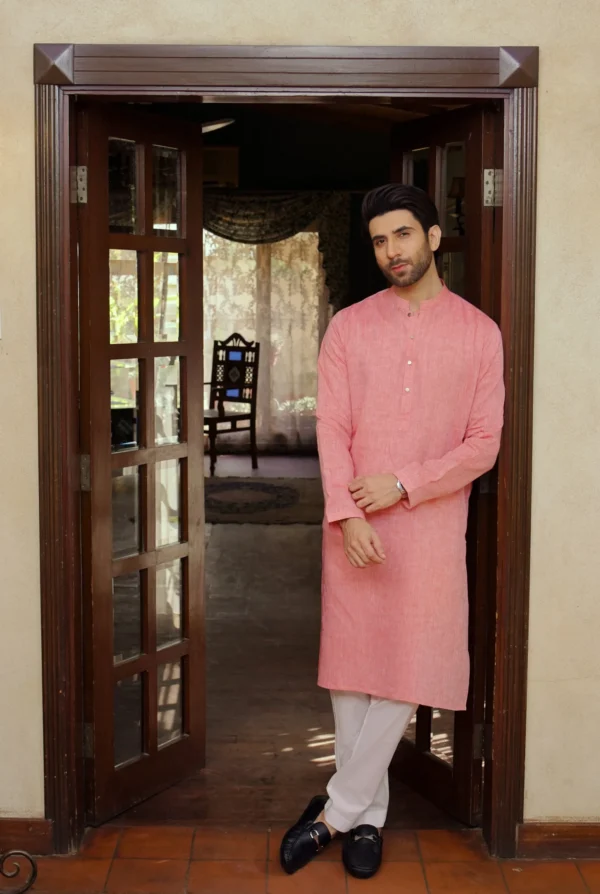 Pink Kurta Pajama For Men