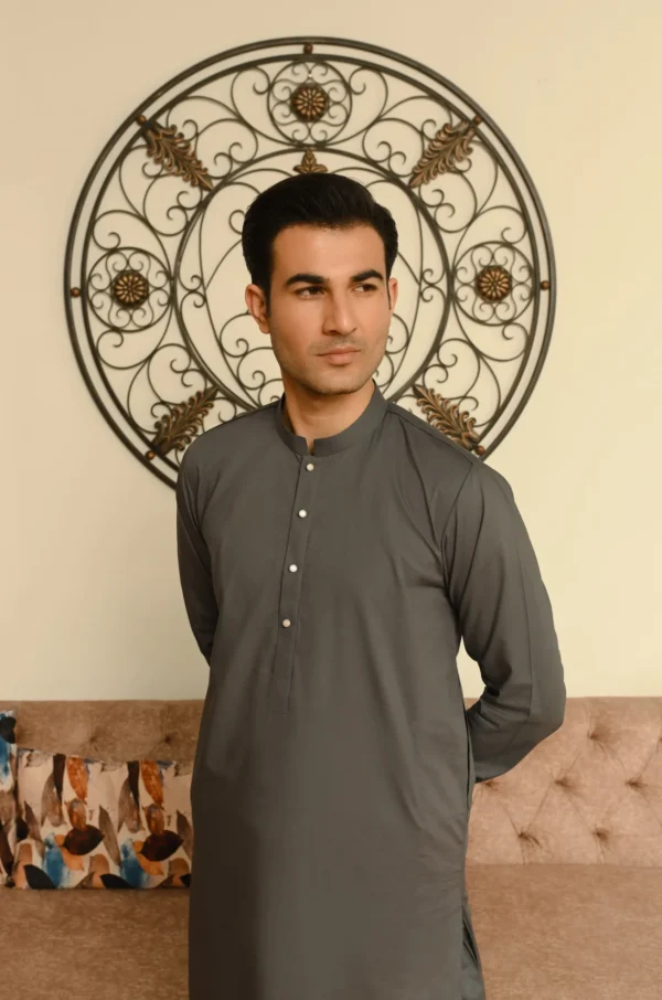 Gray Kameez Shalwar For Men