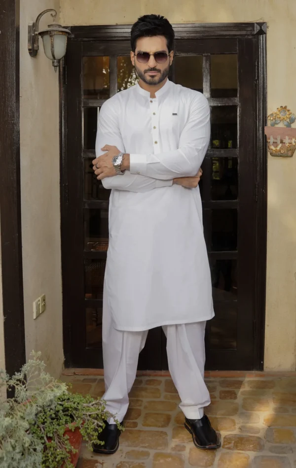 White Kameez Shalwar For Men