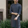 CHARCOAL GRAY KURTA PAJAMA 8 Charcoal Gray Kurta Pajama