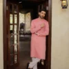 FLAMINGO PINK KURTA WITH WHITE PAJAMA 8 Pink Kurta Pajama