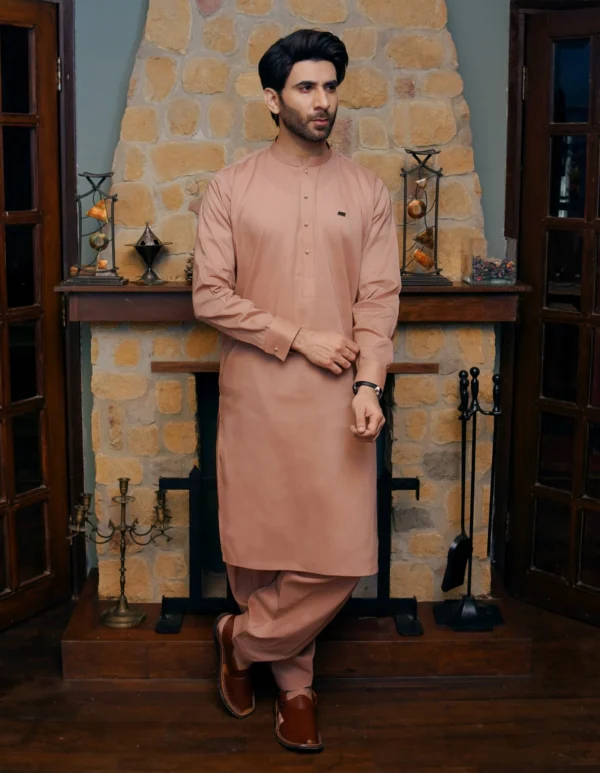 DUSTY PINK KAMEEZ SHALWAR 3 Pink Kameez Shalwar For Men