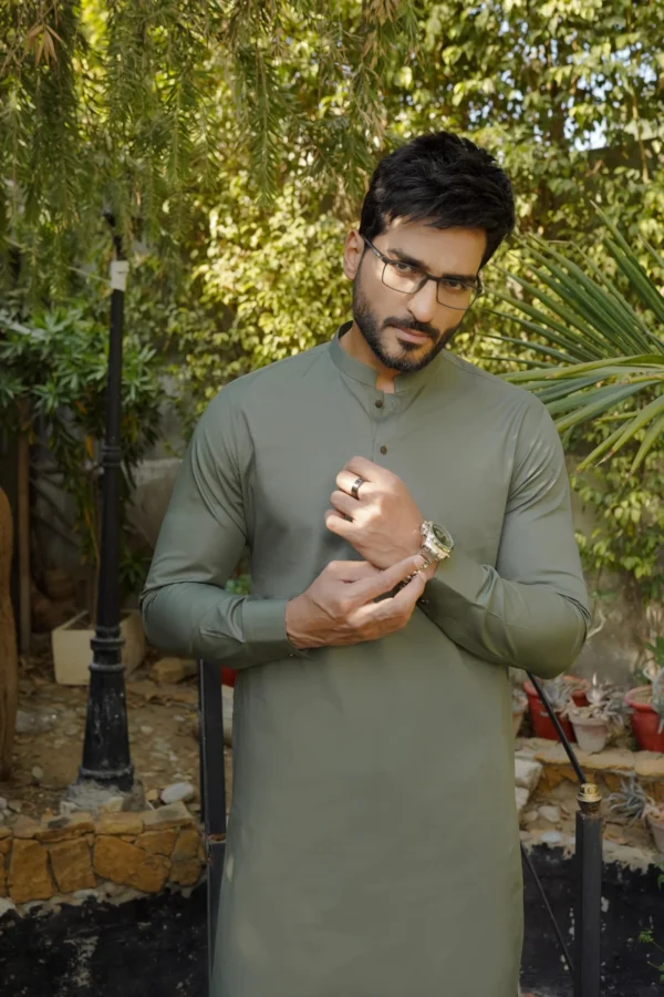 Green Blended Kameez Shalwar 3 Green Kameez Shalwar