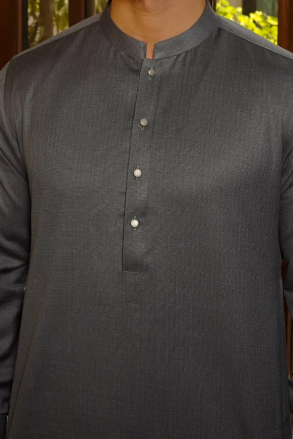 Gray Blended Kurta Pajama 4 Gray Kurta Pajama