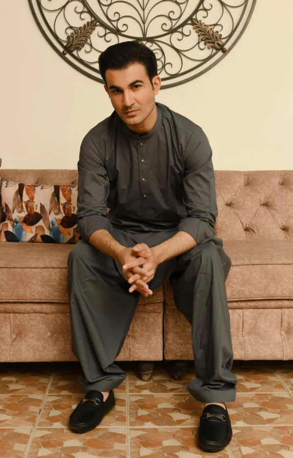 Gray Kameez Shalwar