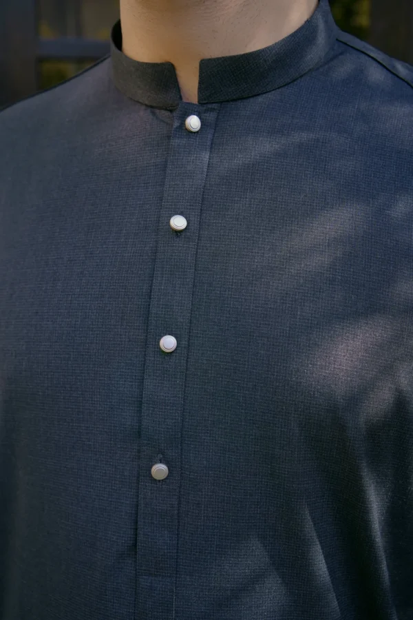 CHARCOAL GRAY KURTA PAJAMA 5 Charcoal Gray Kurta Pajama