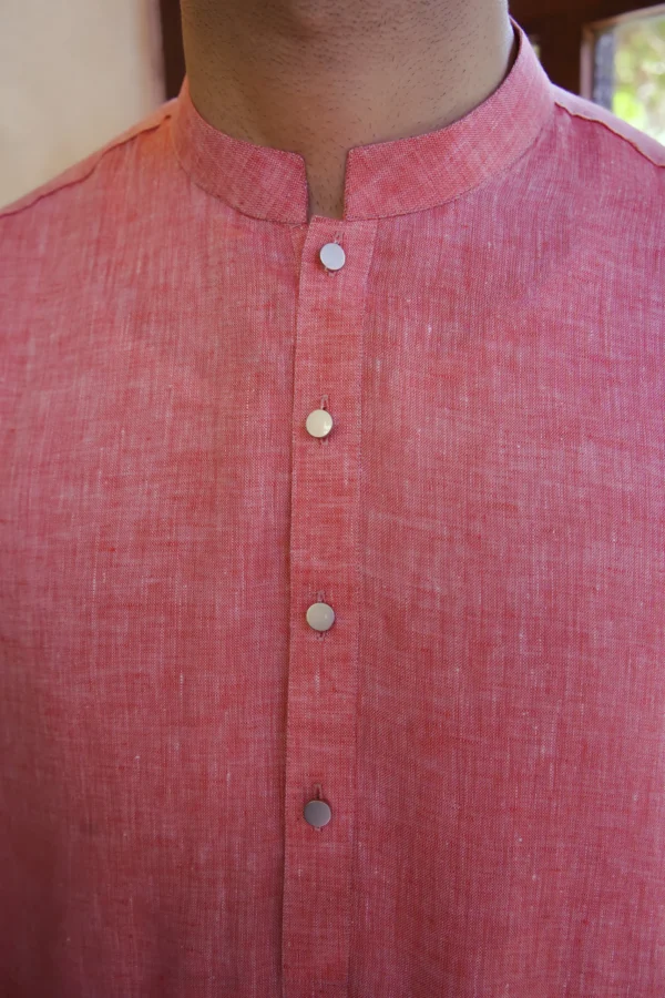 FLAMINGO PINK KURTA WITH WHITE PAJAMA 5 Pink Kurta Pajama