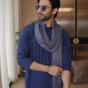 Home 17 Bluish Gray Shawl For Men