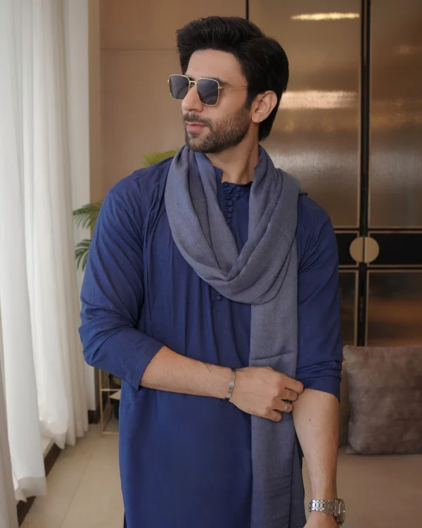Bluish Gray Shawl Bluish Gray Shawl For Men