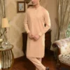 BEIGE TEXTURED KURTA PAJAMA 5 Beige Kurta Pajama For Men