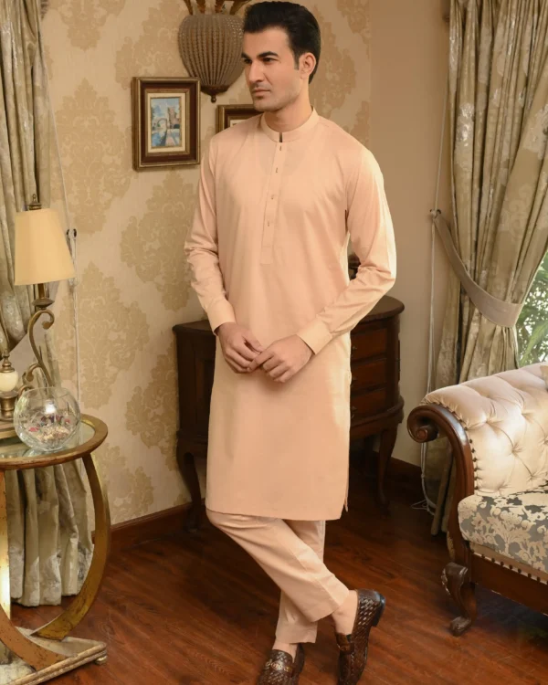 Beige Kurta Pajama For Men