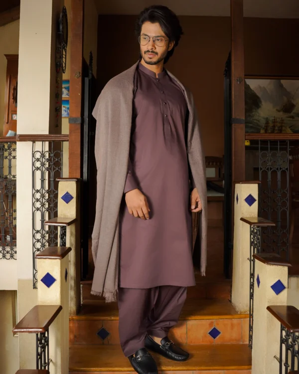 Dark Gray Shawl For Men