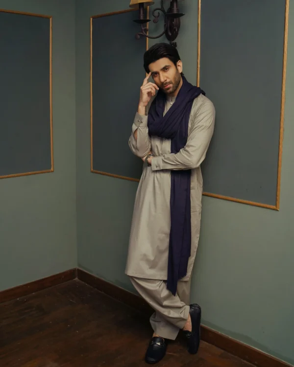 Navy Blue Shawl For Men