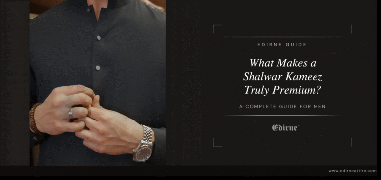 What Makes a Shalwar Kameez Truly Premium? A Complete Guide for Men 3 What makes a shalwar kameez truly premium – fabric quality, tailoring and craftsmanship guide by Edirne